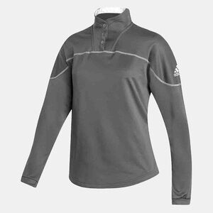 Adidas Charcoal 1/4 Button-Up Pullover
